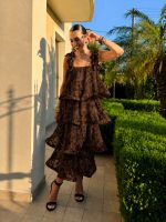 MIDI DRESS TIERED RUFFLE