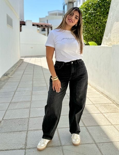 TROUSER JEAN BLACK BAREL
