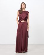 TROUSER SATIN WIDE LEG