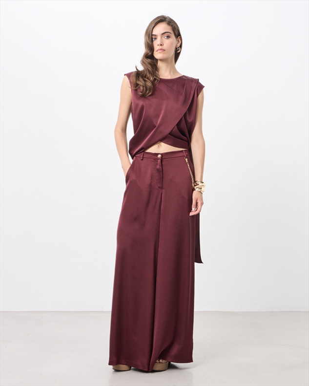 22023A.jpg TROUSER SATIN WIDE LEG - Image 1