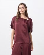 BLOUSE SATIN SHORT SLEEVE