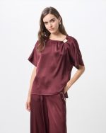 BLOUSE SATIN SHORT SLEEVE - Image 2
