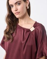 BLOUSE SATIN SHORT SLEEVE - Image 4