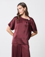 BLOUSE SATIN SHORT SLEEVE - Image 6