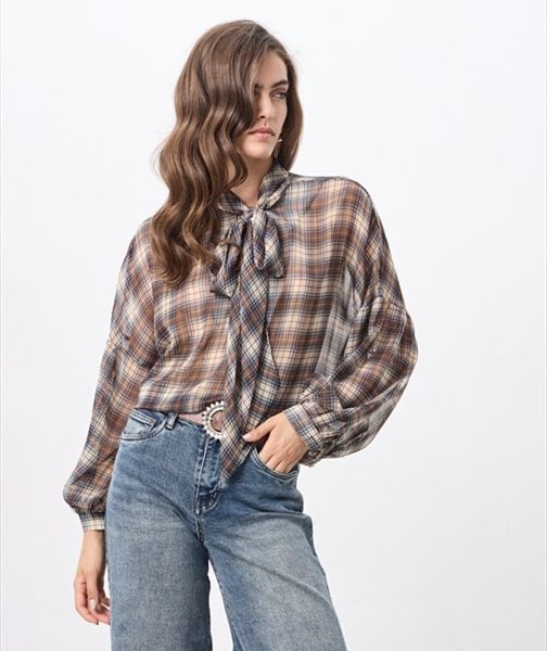 CHIFFON CHECKERED SHIRT