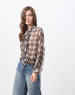 CHIFFON CHECKERED SHIRT - Image 4