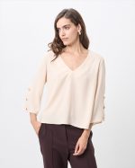BLOUSE CREPE FLARED SLEEVE