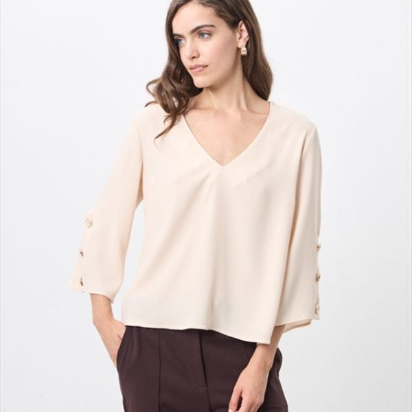 BLOUSE CREPE FLARED SLEEVE