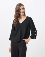 BLOUSE CREPE FLARED SLEEVE - Image 6