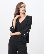 BLOUSE CREPE FLARED SLEEVE - Image 7