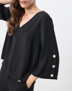 BLOUSE CREPE FLARED SLEEVE - Image 8