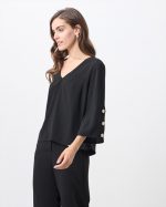 BLOUSE CREPE FLARED SLEEVE - Image 9