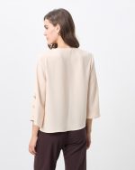 BLOUSE CREPE FLARED SLEEVE - Image 4