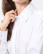 COTTON SHIRT RHINESTONE COLLAR - Image 4