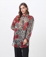 CHIFFON SHIRT LONG ZEBRA PRINT - Image 2