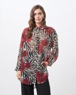 CHIFFON SHIRT LONG ZEBRA PRINT - Image 3