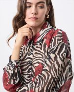 CHIFFON SHIRT LONG ZEBRA PRINT - Image 4