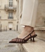 SLINGBACK PUMPS SATIN STRIPES