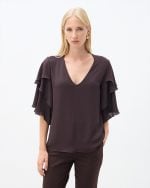 CHIFFON BLOUSE RUFFLE SLEEVE