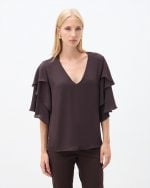CHIFFON BLOUSE RUFFLE SLEEVE - Image 2