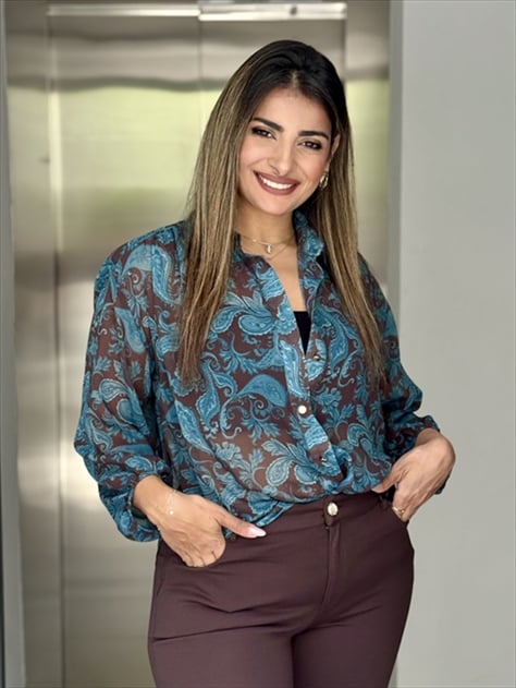 52044A.jpg CHIFFON SHIRT PRINTED - Image 1