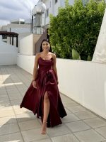 MAXI DRESS SATIN STRAPLESS