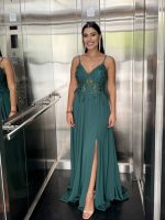 MAXI CHIFFON DRESS LACE BUSTIER