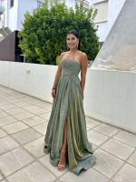 MAXI GLITTER STRAPLESS DRESS