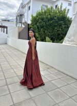MAXI GLITTER STRAPLESS DRESS - Image 5