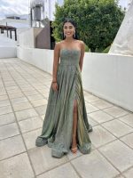 MAXI GLITTER STRAPLESS DRESS - Image 8
