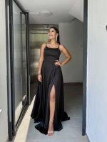 MAXI DRESS SATIN SQUARE NECK