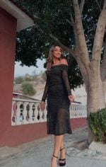 MIDI DRESS OFF SHOULDER