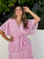 MAXI LACE TIERED DRESS - Image 8