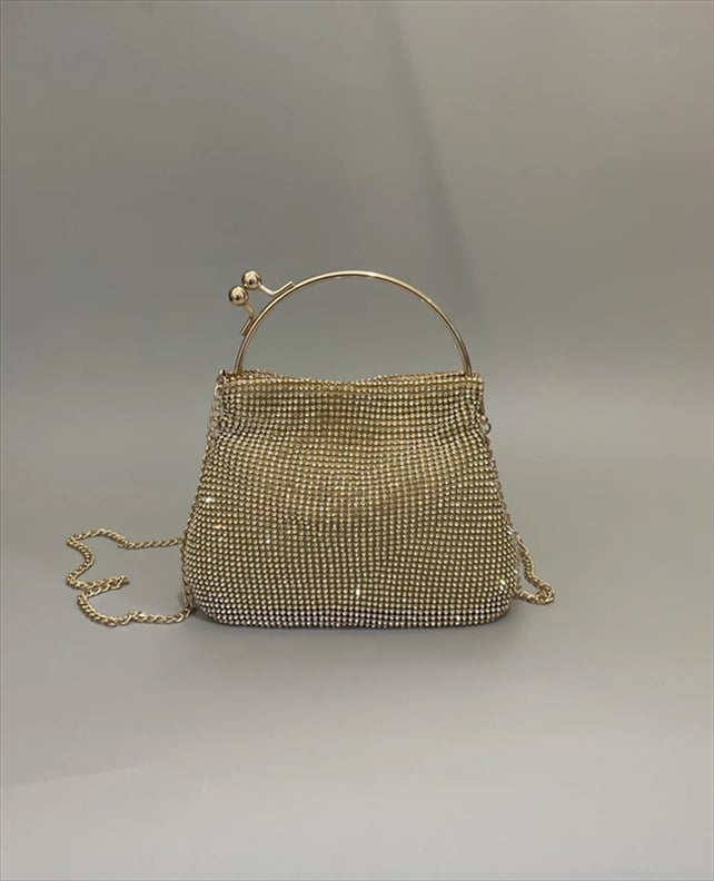 T1026W.jpg CLUTCH BAG METAL HANDLED - Image 1